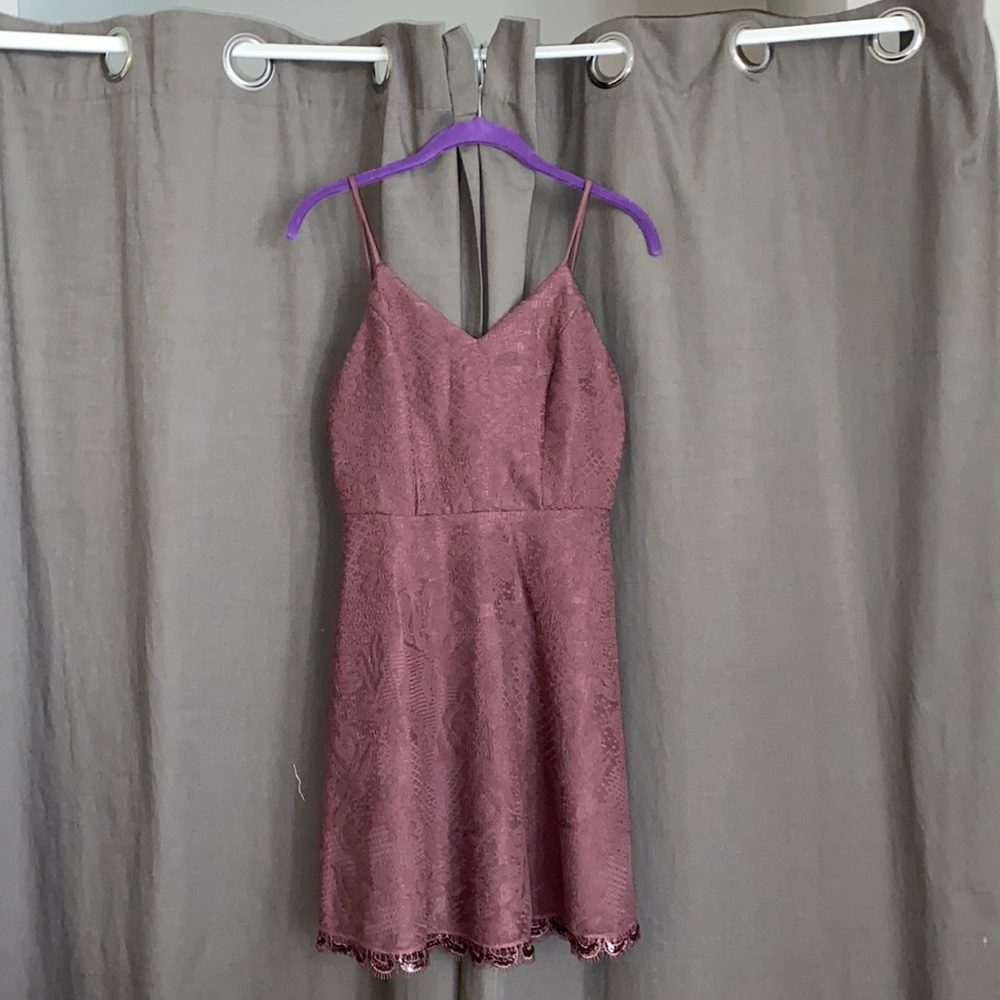 Burgundy lace dress